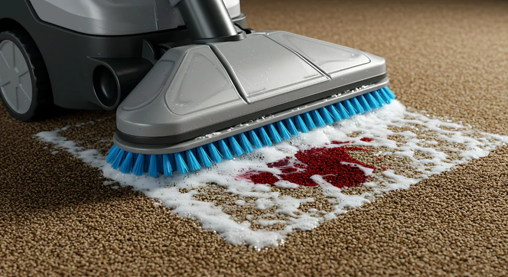 Professional carpet cleaning service removing stains, dirt, and allergens from home carpet