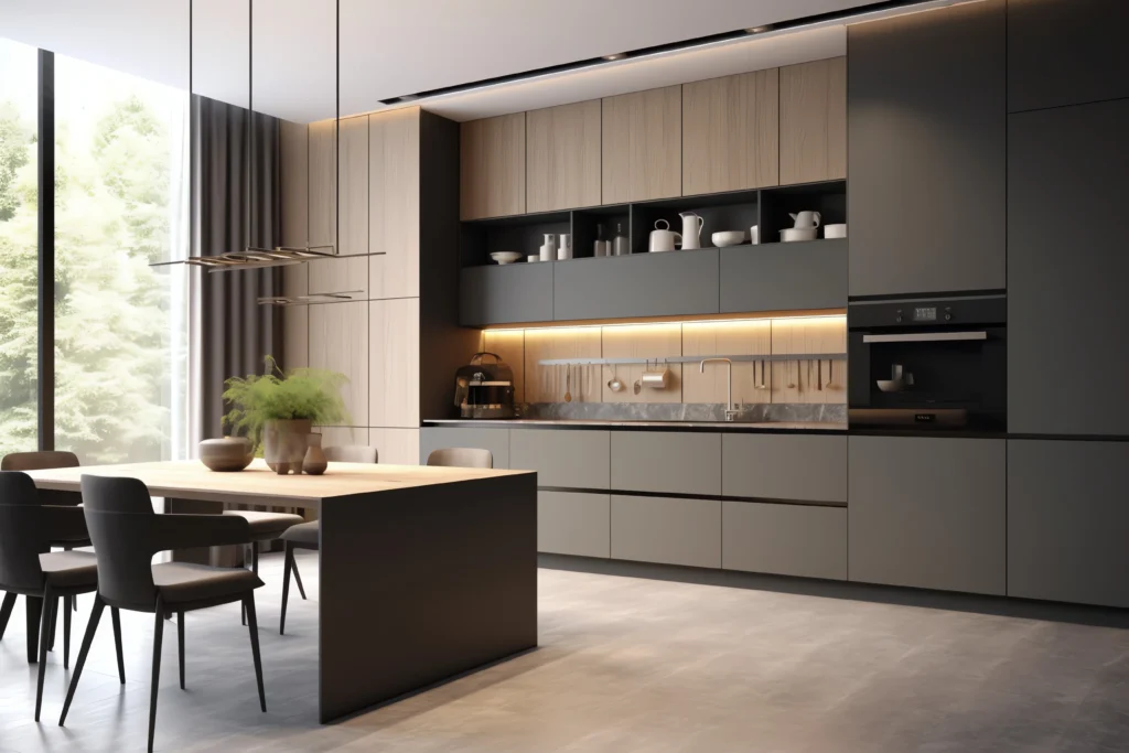 Professional house deep cleaning service cleaning kitchen surfaces and appliances