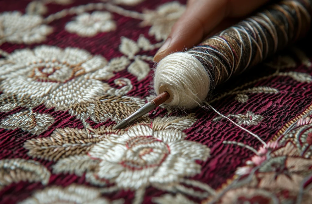 Professional carpet repairing services in Thailand repairing damaged floor carpet