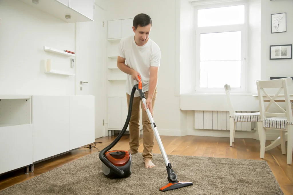 Professional carpet cleaning service in Silom Bangkok removing deep dirt from office carpet