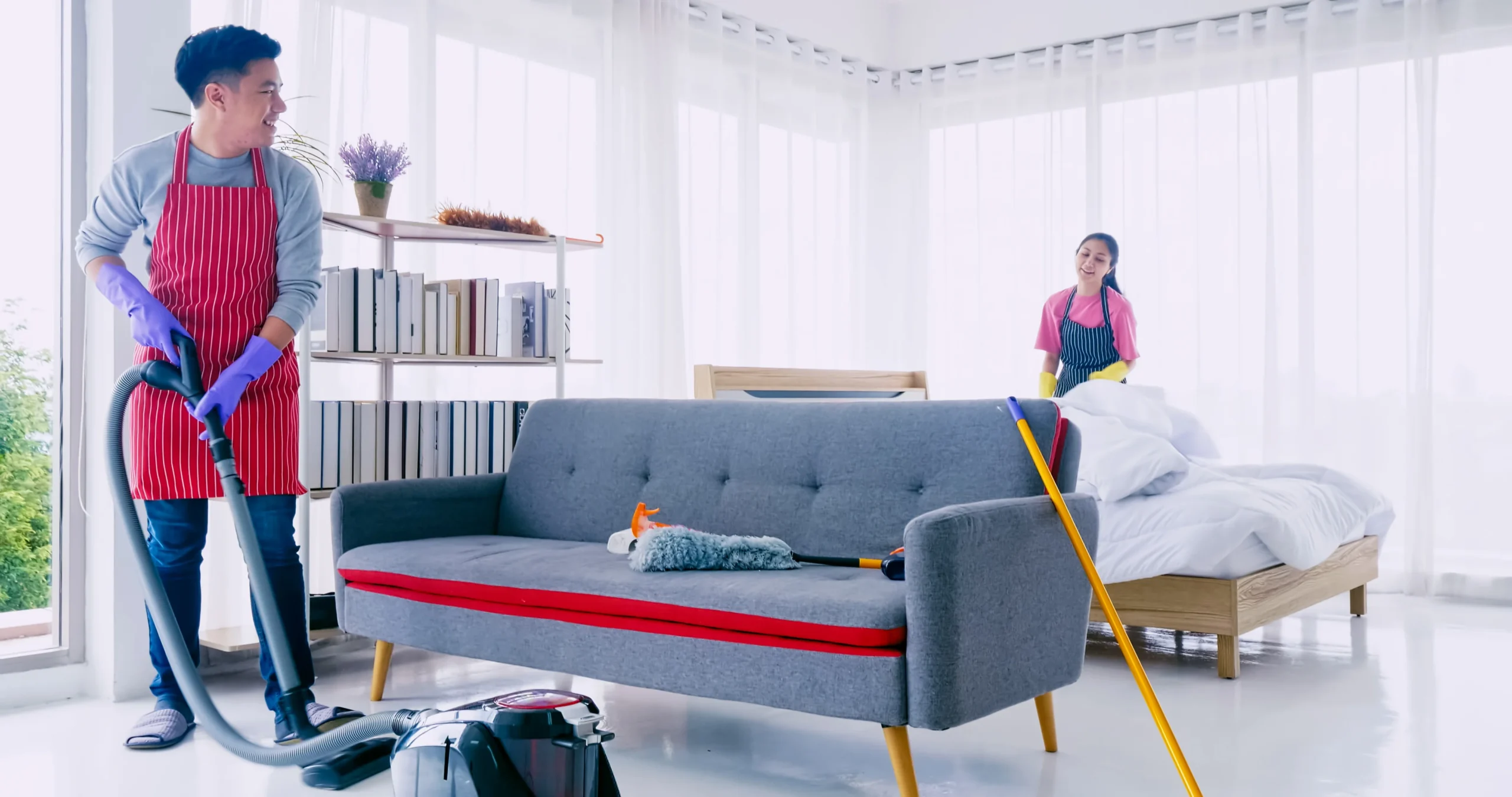 housekeeping services Thailand cleaning a modern luxury home interior
